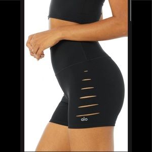 Alo Side Ripped Biker Shorts